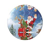 Badge rond imprimé « Merry Christmas » - Design en fer blanc durable avec impression sur un seul côté, parfait pour les cadeaux personnalisés et la décoration de vêtements, taille unique