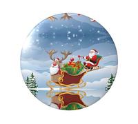 Badge rond imprimé « Merry Christmas » - Design en fer blanc durable avec impression sur un seul côté, parfait pour les cadeaux personnalisés et la décoration de vêtements, taille unique