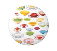 Badge rond imprimé moderne du milieu du siècle - Design en fer blanc durable avec impression sur un seul côté, parfait pour les cadeaux personnalisés et la décoration de vêtements, taille unique