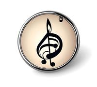 Badge rond imprimé note de musique mignon émail broche bouton broche personnalisée vêtements décoration unisexe porte-badge chapeaux sacs chemises décoration