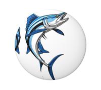 Badge rond imprimé poisson - Design en fer blanc durable avec impression sur un seul côté, parfait pour les cadeaux personnalisés et la décoration de vêtements, taille unique