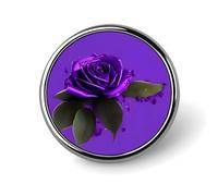 Badge rond imprimé rose violet mignon émail broche bouton broche personnalisée vêtements décoration unisexe porte-badge chapeaux sacs chemises décoration