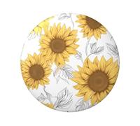 Badge rond imprimé tournesols - Design en fer blanc durable avec impression sur un seul côté, parfait pour les cadeaux personnalisés et la décoration de vêtements, taille unique
