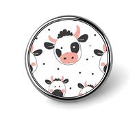Badge rond imprimé vache dessin animé mignon émail broche bouton broche personnalisée vêtements décoration unisexe porte-badge chapeaux sacs chemises décoration