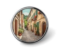 Badge rond Italy Street pour homme et femme, durable et élégant, badges en métal léger pour chemises, vestes, chapeaux