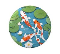 Badge rond japonais en forme de carpe koï - Design en fer blanc durable avec impression sur un seul côté, parfait pour les cadeaux personnalisés et la décoration de vêtements, taille unique