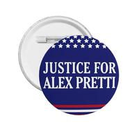Badge rond Justice For Pretty Alex Pretti (1 pièce) à coller sur un sac ou une chemise.
