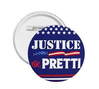 Badge rond Justice For Pretty Alex Pretti (1 pièce) à coller sur un sac ou une chemise.