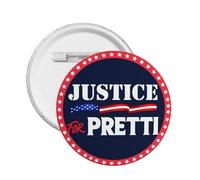 Badge rond Justice For Pretty Alex Pretti (1 pièce) à coller sur un sac ou une chemise.