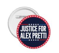 Badge rond Justice For Pretty Alex Pretti (1 pièce) à coller sur un sac ou une chemise.
