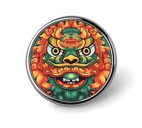 Badge rond lion chinois pour homme et femme, durable et élégant, badges en métal léger pour chemises, vestes, chapeaux