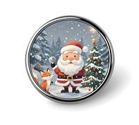 Badge rond magique de Noël mignon en émail broche bouton broche personnalisée vêtements décoration unisexe porte-badge chapeaux sacs chemises décoration