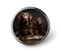 Badge rond marron labrador retriever mignon en émail broche bouton broche personnalisée vêtements décoration unisexe porte-badge chapeaux sacs chemises décoration