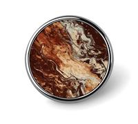 Badge rond marron mélangé en marbre pour homme et femme, durable et élégant, badges en métal léger pour chemises, vestes, chapeaux