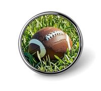 Badge rond marron vert d'herbe pour homme et femme, durable et élégant, badges en métal léger pour chemises, vestes, chapeaux