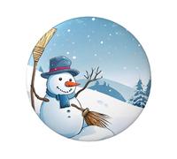 Badge rond « Merry Christmas and Snow » - Design en fer blanc durable avec impression sur un seul côté, parfait pour les cadeaux personnalisés et la décoration de vêtements, taille unique