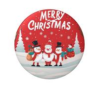 Badge rond Merry Xmas - Design en fer blanc durable avec impression sur un seul côté, parfait pour les cadeaux personnalisés et la décoration de vêtements, taille unique