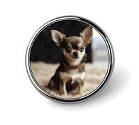 Badge rond mignon en émail pour chihuahua, broche à boutons personnalisée, pour vêtements, porte-badge, chapeaux, sacs, chemises