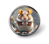 Badge rond mignon et étrange en forme de hamster pour homme et femme, durable et élégant, badges en métal léger pour chemises, vestes, chapeaux