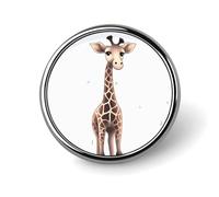 Badge rond mignon girafe en émail mignon broche bouton broche personnalisée vêtements décoration unisexe porte-badge chapeaux sacs chemises décoration