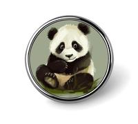 Badge rond mignon petit panda mignon en émail broche bouton broche personnalisée vêtements décoration unisexe porte-badge chapeaux sacs chemises décoration