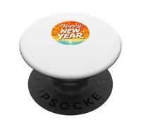 Badge Rond Moderne « Happy New Year » PopSockets PopGrip Adhésif