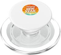 Badge Rond Moderne « Happy New Year » PopSockets PopGrip pour MagSafe
