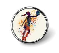 Badge rond motif fille de basket-ball mignon en émail broche bouton broche personnalisée vêtements décoration unisexe porte-badge chapeaux sacs chemises décoration