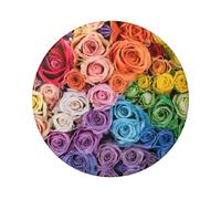 Badge rond motif fleurs arc-en-ciel - Design en fer blanc durable avec impression sur un seul côté, parfait pour les cadeaux personnalisés et la décoration de vêtements, taille unique