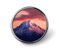 Badge rond Mount at Sunset pour homme et femme, durable et élégant, badges en métal léger pour chemises, vestes, chapeaux