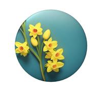 Badge rond Narcisse - Design en fer blanc durable avec impression sur un seul côté, parfait pour les cadeaux personnalisés et la décoration de vêtements, taille unique