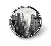Badge rond New York noir et blanc mignon en émail broche bouton broche bouton décoration vêtements unisexe porte-badge chapeaux sacs chemises décoration