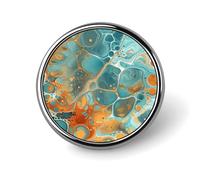 Badge rond orange et turquoise mignon en émail broche bouton broche personnalisée vêtements décoration unisexe porte-badge chapeaux sacs chemises décoration