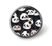 Badge rond Panda Star pour hommes et femmes, épingles à revers élégantes et durables, badges métalliques légers pour chemises, vestes, chapeaux