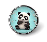 Badge rond Panda Star pour hommes et femmes, épingles à revers élégantes et durables, badges métalliques légers pour chemises, vestes, chapeaux