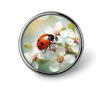 Badge rond papillon coccinelle fleur pour hommes et femmes, épingles à revers élégantes et durables, badges en métal légers pour chemises, vestes, chapeaux