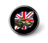 Badge rond personnalisé avec drapeau britannique pour chars de la Seconde Guerre mondiale, broches à boutons pour décoration de vêtements