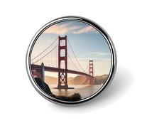 Badge rond personnalisé en métal pour sacs à dos, fêtes, cravates, chapeaux, cadeaux personnalisés Golden Gate Bridge pour Noël, événements d'entreprise