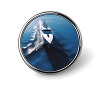 Badge rond pour yacht - Broche mignonne pour chapeaux, vestes - Décoration personnalisée - Accessoires de bijoux pour fête de mariage