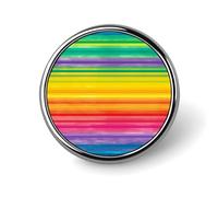 Badge rond rayé coloré arc-en-ciel personnalisé en métal pour vêtements, sacs, chapeaux, broche imprimée humoristique, décoration de fête, accessoires pour homme et femme