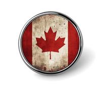 Badge rond rétro drapeau du Canada pour homme et femme, durable et élégant, insignes en métal léger pour chemises, vestes, chapeaux