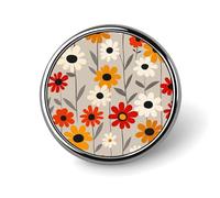 Badge rond rétro en forme de fleur personnalisé, léger et durable, insigne en fer blanc pour chapeau, vêtements, sac à dos, épingles décoratives, circulaire, alliage d'aluminium