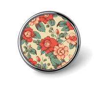 Badge rond rétro en forme de fleur pour homme et femme, durable et élégant, badges en métal léger pour chemises, vestes, chapeaux