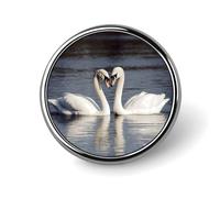 Badge rond romantique en forme de cygne blanc mignon pour chapeaux, vestes, décoration personnalisée, accessoires de bijoux pour cadeau de fête de mariage