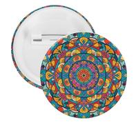 Badge rond rond en métal - Broche légère pour sac à dos - Broche tendance pour chemises, vestes, châles, manteaux - Unisexe, 5PCS, Fer blanc, épingles rondes en métal