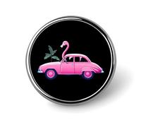 Badge rond rose flamant rose pour voiture, broches, badges pour chapeaux, vestes, décoration