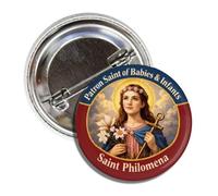 Badge rond Saint Philomena Patron Saint des bébés et des nourrissons, 3,8 cm