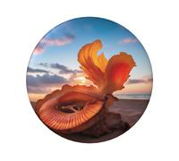 Badge rond Shell On The Beach - Design en fer blanc durable avec impression sur un seul côté, parfait pour les cadeaux personnalisés et la décoration de vêtements, taille unique