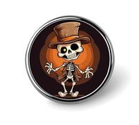 Badge rond squelette amusant personnalisé broche de revers léger et durable en fer blanc pour chapeau, vêtements, sac à dos, épingles décoratives, circulaire, aluminium, alliage d'aluminium