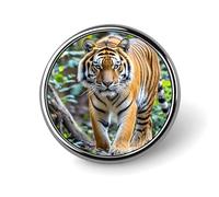 Badge rond tigre pour homme et femme, durable et élégant, badges en métal léger pour chemises, vestes, chapeaux